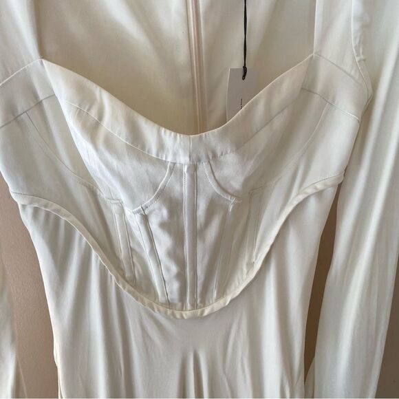 NWT LPA Iris Corset Maxi Dress in Ivory rayon satin bustier Revolve M - Picture 7 of 8